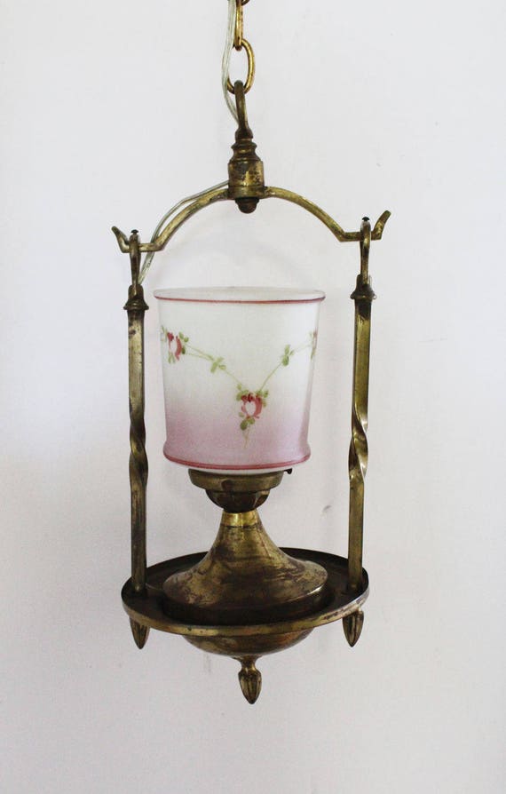 Antique Hand Painted Pink Rose Swags French Parlor