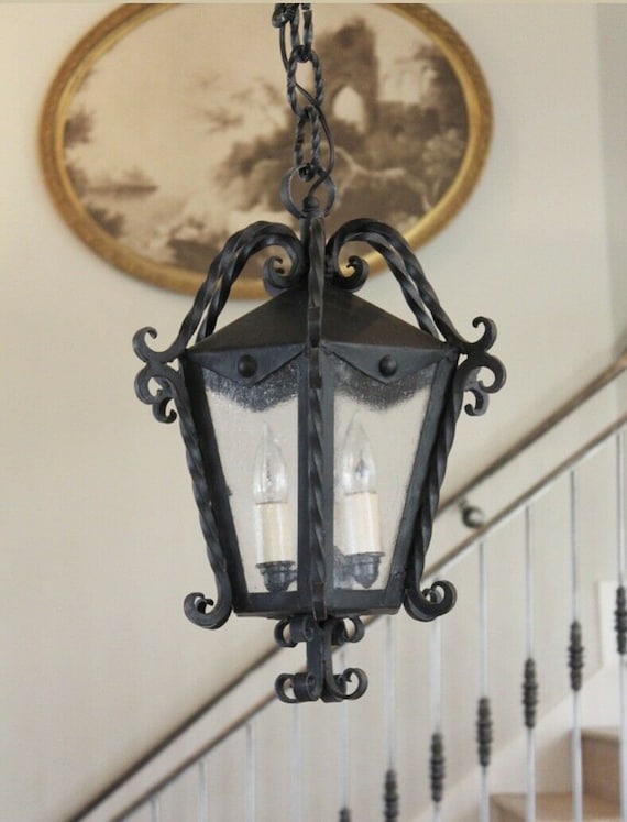Wrought iron outdoor hanging light fixtures new arrivals