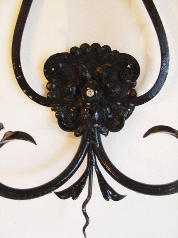 Hand Forged Wrought Iron Wall Sconce Antique - image 2