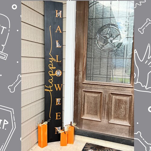 Yerliker Halloween Porch Sign - 'Please Take One' Candy Bowl Sign, Wood, 9.84x7.09 Inches