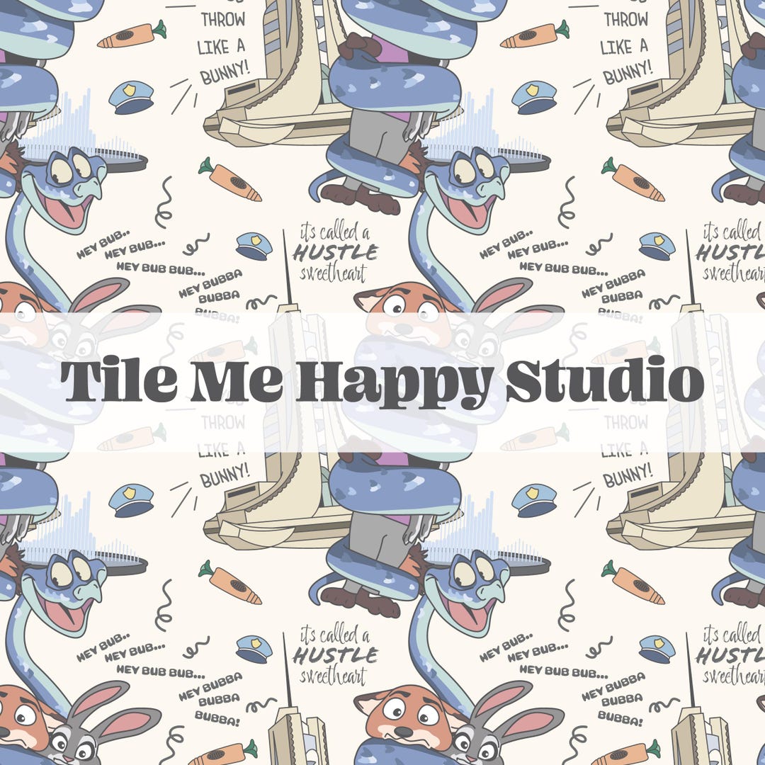Zootopia Movie Animals Seamless Pattern Repeating PNG Background ...