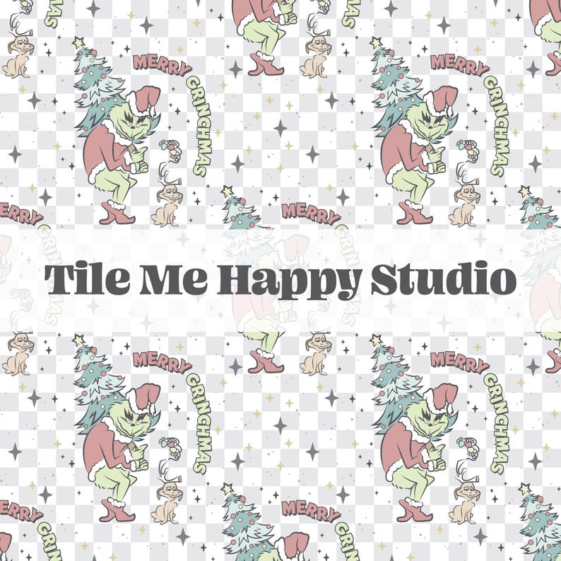 The Grinch Movie Seamless Pattern Repeating PNG Background Wallpaper ...