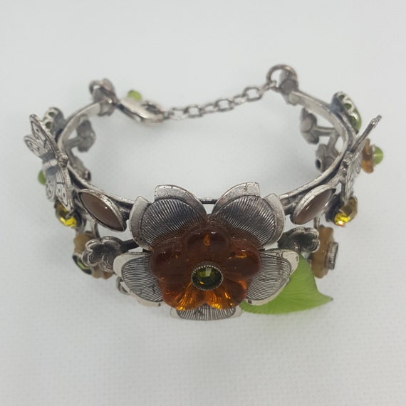 Signed Mary DeMarco Spring Cuff Bracelet - image 2