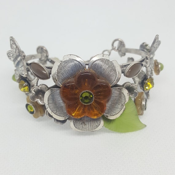 Signed Mary DeMarco Spring Cuff Bracelet - image 1