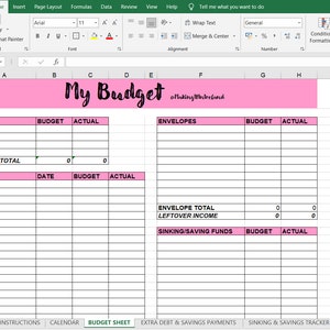 Simple Excel Budgeting Tool