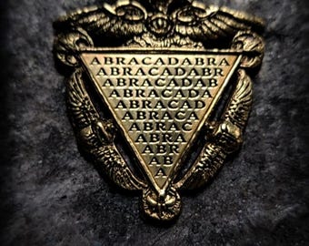 Abracadabra Brass Charm: Flying Eyeball Talisman, Apotropaic Herbs