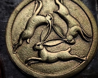 Tinners Hare brass pendant