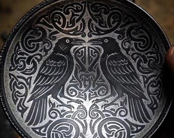 Huginn and Muninn hand forged bowl: quenched in water from odins well