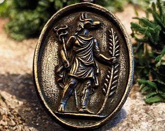 Hermanubis Brass Charm: Greco-Egyptian Deity Pendant