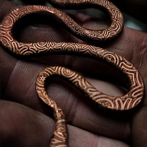 Copper Hekates serpent pendant, hand forged