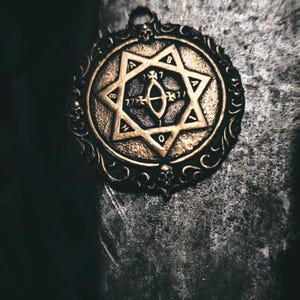 Brass Babalon Star Charm: Handmade Ritual Pendant