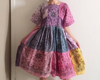 Handmade Tie Dye Bandana Dress SKU 12280.-W6.