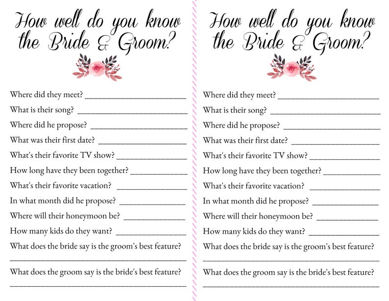 Bridal Shower Engagement Party Games Printable Download - Etsy