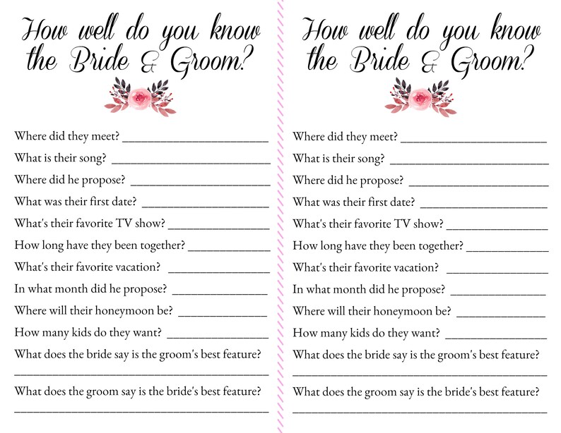 Bridal Shower Engagement Party Games Printable Download - Etsy