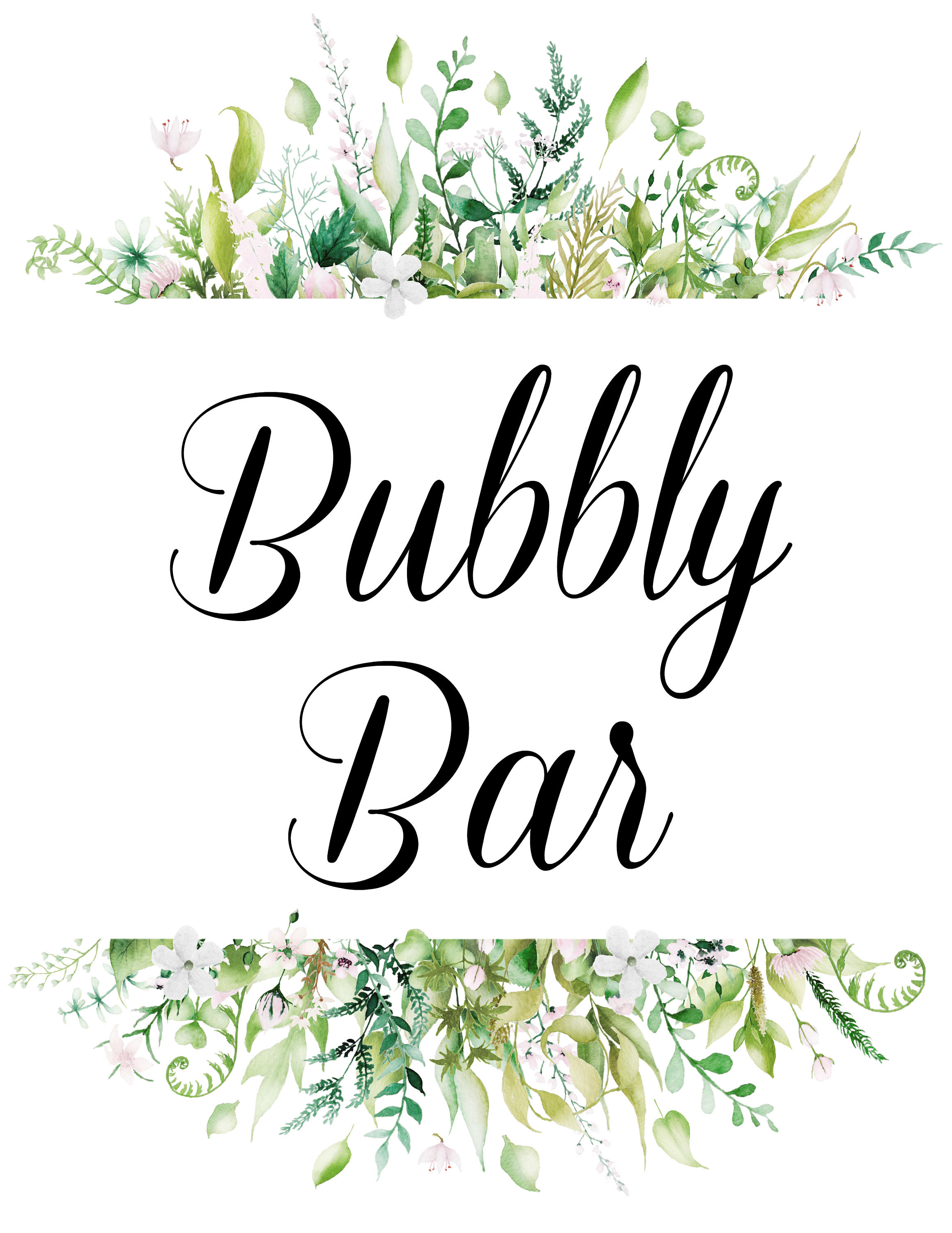 Bubbly Bar Printable Sign | Etsy