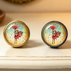Flower Fairy knobs Handmade Vintage Antique Dresser Knobs Pulls Handles Handmade Furniture Knobs Cabinet Knobs DIY Pulls Furniture Hardware