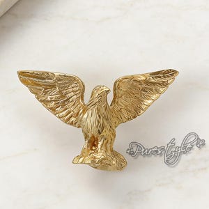 Gałka meblowa Eagle z litego mosiądzu: nowoczesny uchwyt do komody, okucia meblowe, wystrój meblowy