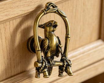 Antique Brass Parrot Cabinet Knob, Bird Animal Drawer Knob, Brass  Handles Pulls, Vintage Furniture Hardware for Dresser Cupboard