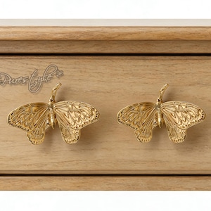 Kastknop van massief messing vlinder: moderne ladekast, kastbeslag, meubeldecor