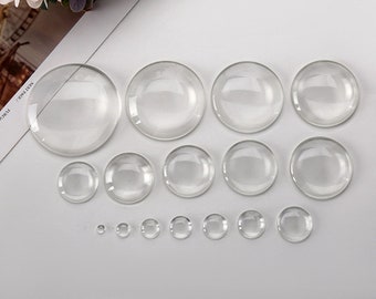 Circle Clear Glass Cabochon Dome Flat Back Magnify Transparent Domes,Round Clear Glass Cabochons Wholesale,Crystal Clear Colorless Glass