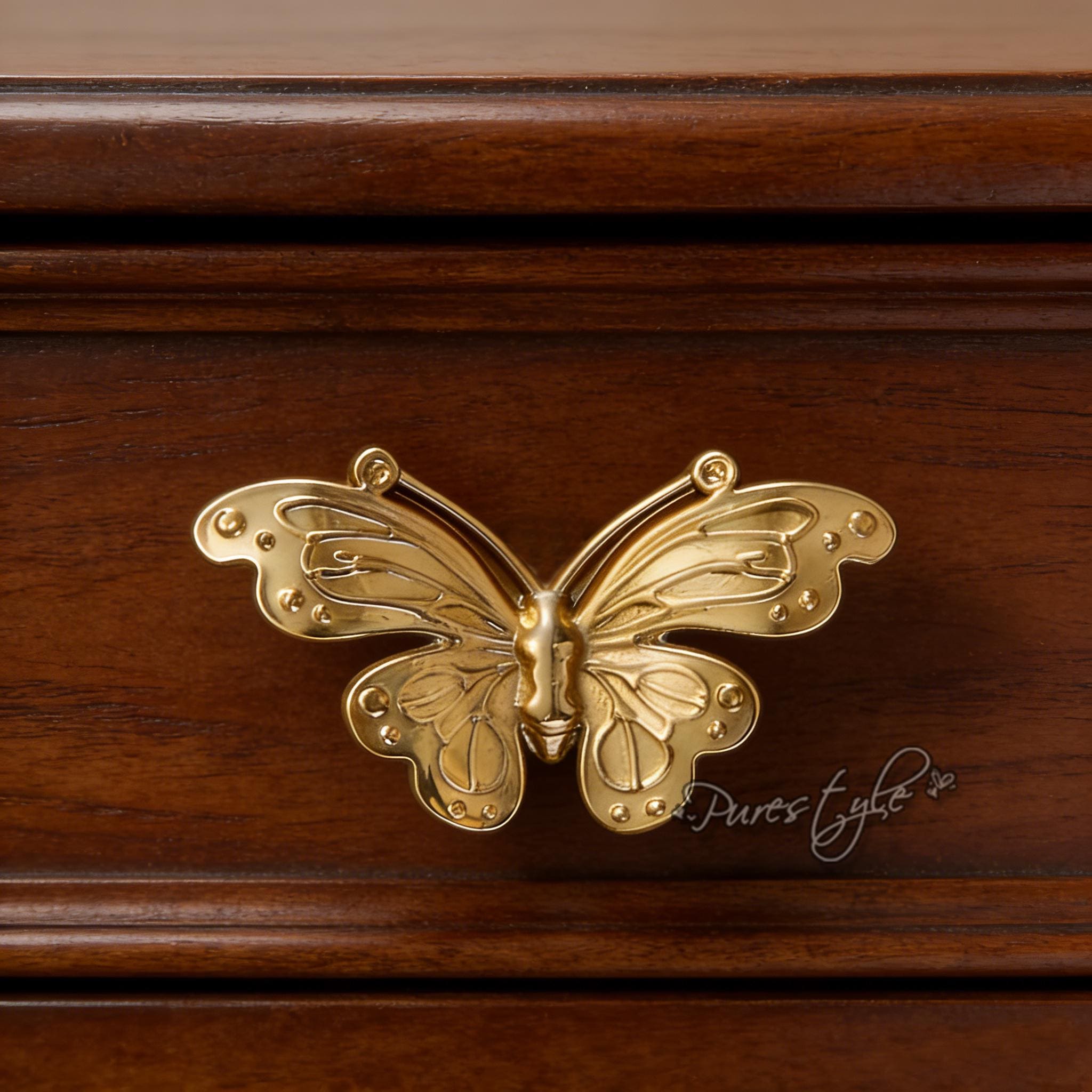 gold butterfly dresser knobs Filigree Drawer Pulls & Cabinet Knobs main image 1