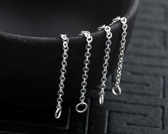 925 Silver Cross O Extension Chain, 925 Silver Ear Hook Chain 