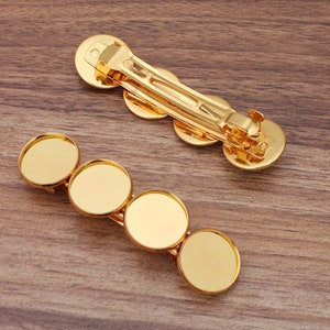 10pcs 20mm Brass Blank Hair Barrette, Hair Pin Findings, barrettes de pince à cheveux, plateaux de lunette à cheveux, pince à cheveux vierge pour accessoires de cheveux, 08557