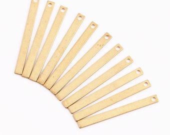 20pcs Brass Minimalist Bar Charms,Minimalist Bar Shaped Raw Brass Pendants,Raw Brass Strip Pendants,Jewelry Supplies,Raw Brass Findings 7756