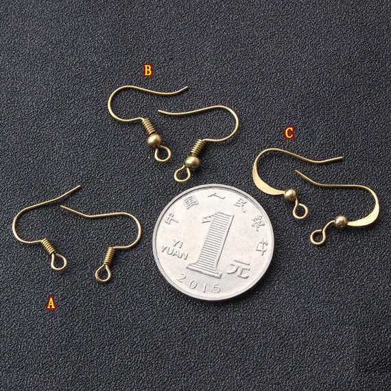 Wholesale Price 100PCS Antique Brass Fish Hooks W//Ball and Coil Earwires