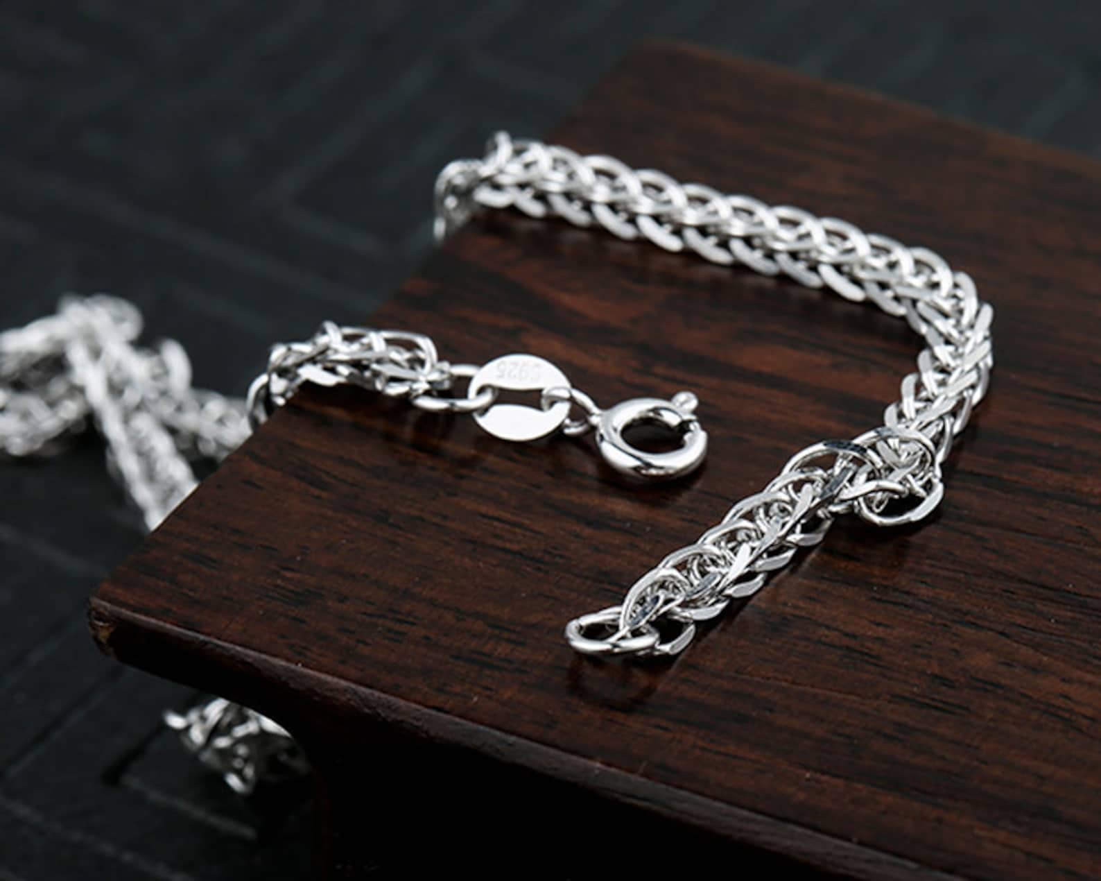 925 Silver Simple Thin Chain 925 Silver Finished Necklace Etsy