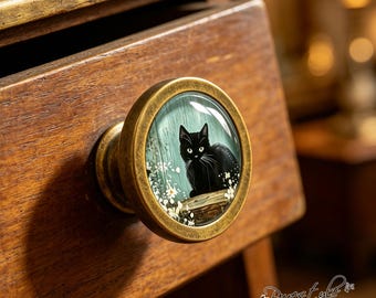 Cute Cat knobs Handmade Vintage Antique Dresser Knobs Pulls Handles Handmade Furniture Knobs Cabinet Knobs DIY Pulls Furniture Hardware