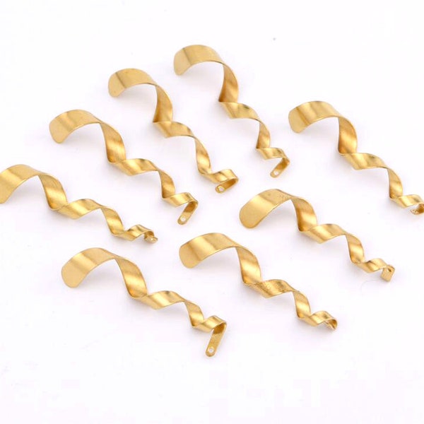 20pcs Brass Spiral Charms, Raw Brass Wave Spiral Pendant With 1 Hole,Brass Round Pendants,Brass Frame/Pendant/Charms/Earring Findings 7944