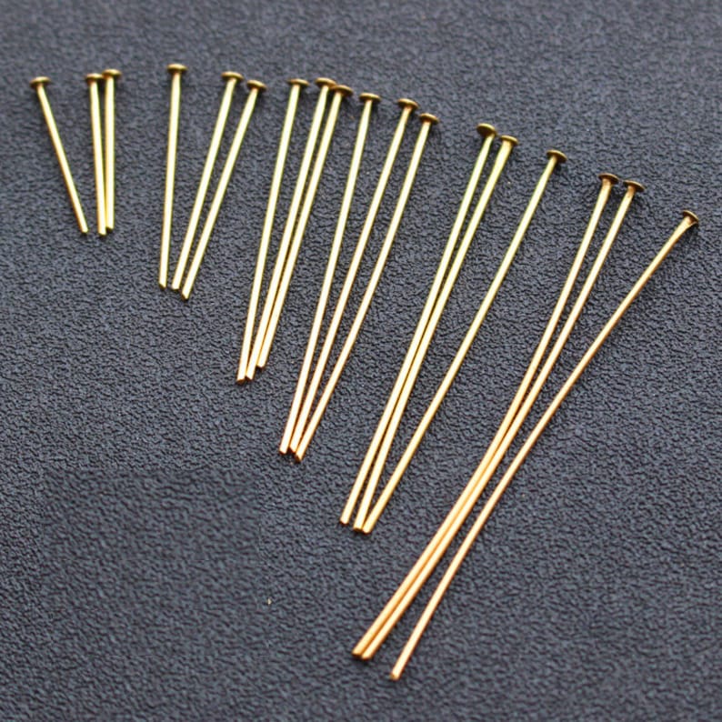 200pcs 1680mm Headpins Raw Brass Flat Head Pins Wire Etsy