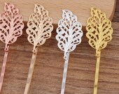 20pcs Hair Clips- Leaves Bobby Hair Pins, Blank Hair Clip Barrette, Hair pin Blank ,Blank Hair Clip, DIY Accessory Jewellery Making, 7522