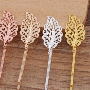 20pcs Hair Clips- Leaves Bobby Hair Pins, Blank Hair Clip Barrette, Hair pin Blank ,Blank Hair Clip, DIY Accessory Jewellery Making, 7522