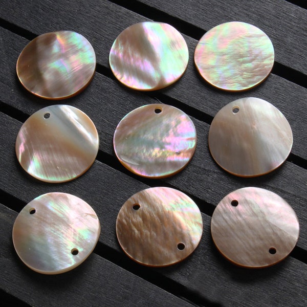 10pcs 20mm Natural Mother of Pearl Shell Round Pendants, Natural Mother of Pearl Beads, Beads Charms Pendants, Natural Shell Beads DIY TR21