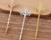 20pcs Hair Clips- Leaves Bobby Hair Pins, Blank Hair Clip Barrette, Hair pin Blank ,Blank Hair Clip, DIY Accessory Jewellery Making, 7574