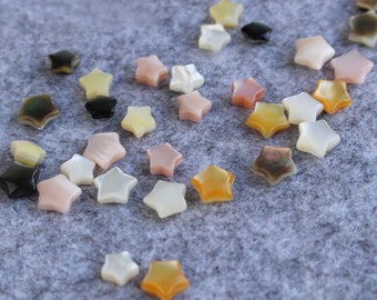 10pcs 8mm White Mother of Pearl Shell Star Petal Beads, Natural Mother of Pearl Beads, Colored Shell Star Beads, Mother of Pearl MOP TR8