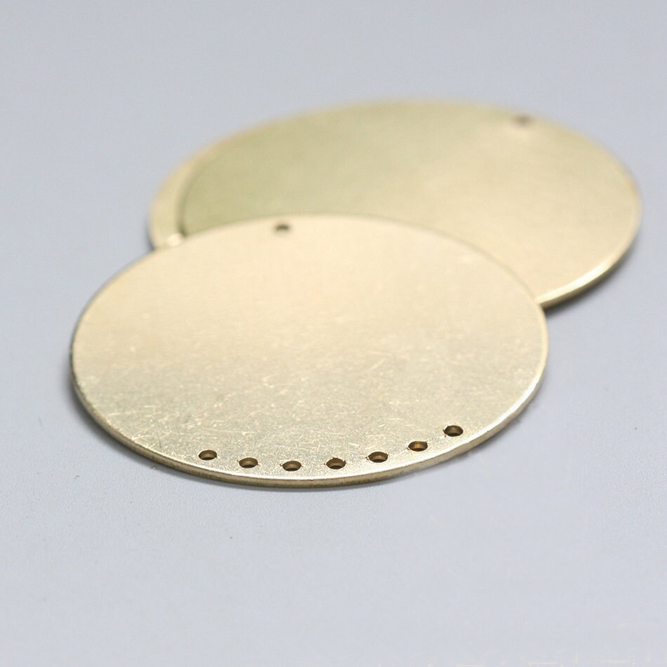 6 pcs Raw Brass 40mm Perforated Disc Findings Brass Base / | Etsy