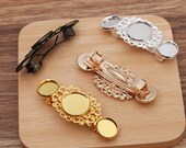 10pcs Brass Blank Hair Barrette, Hair Pin Findings, hair-clip barrettes, Hair Bezel Trays, Blank Hair Clip For Hair Accessories, 06895
