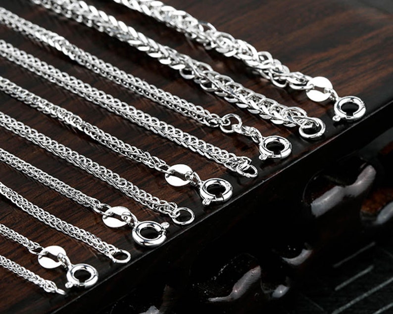 Round buckle Clip,Jewelry Supplies,200 925 Silver Finished Necklace Chain Handmade Chain,Bulk Chain 3.5mm 925 Silver Simple Thin Chain
