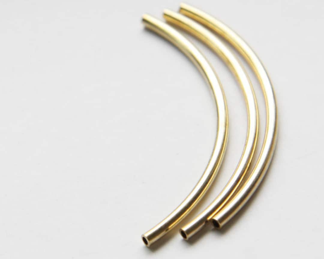 Raw Brass Curved Bar Raw Tiny Necklace Bar Connectors Bar Etsy