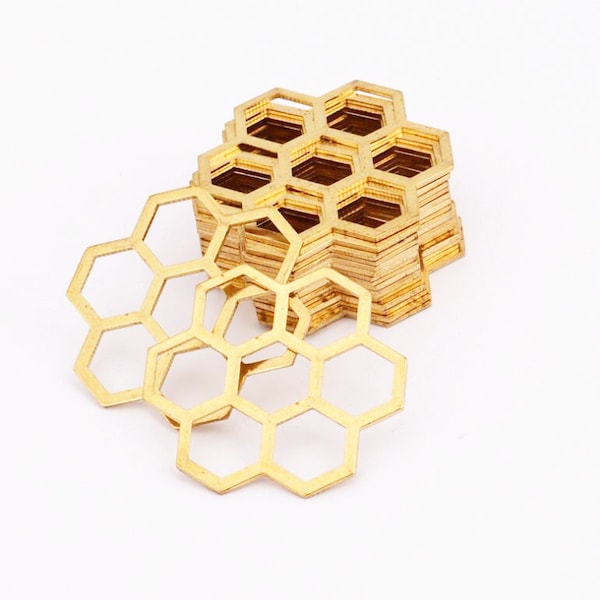 20pcs Brass Honeycomb Charms-Raw Brass Honeycomb Hexagon Charms,Metal Blank,Solid Brass Blank,Jewelry supply,Pendant/Charms JH8125