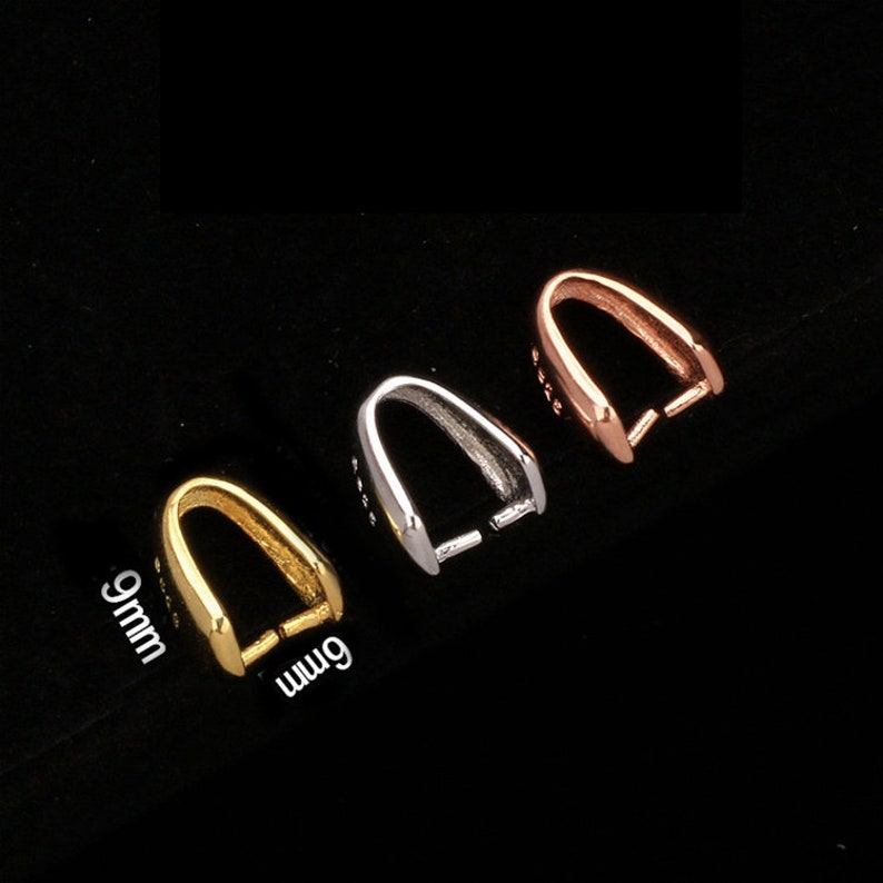 925 Silver Pinch Bails Jewelry making findings Available in different platings and sizes Pendant Bail