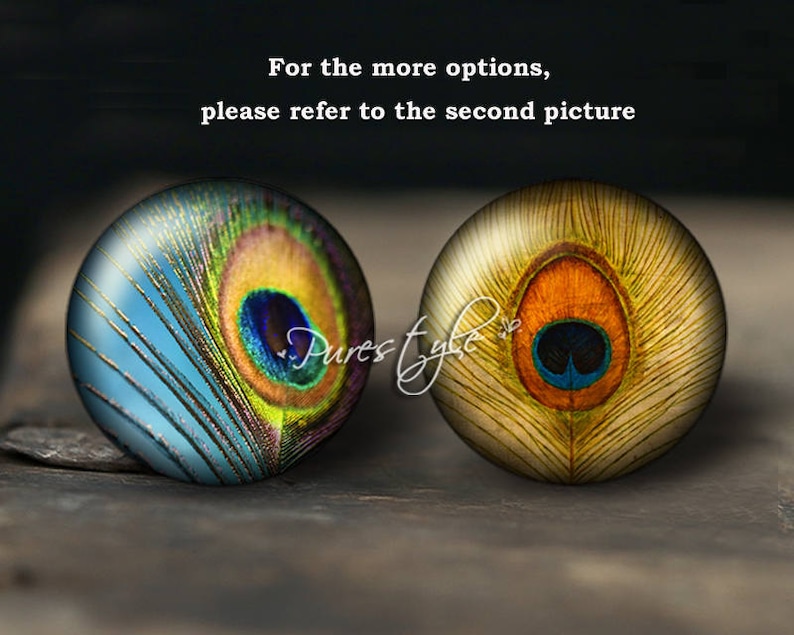 Peacock feather,Handmade Photo Glass Cabochon,Round cabochons,Cabs Cabochons,Image Glass Cabochon,glass cabochons,Dome cabochons