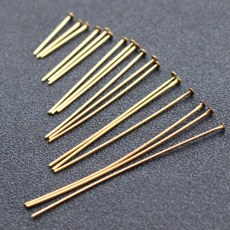 200pcs 1680mm Headpins Raw Brass Flat Head Pins Wire Etsy