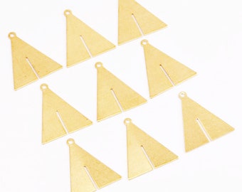 20pcs triángulo de latón encantos, Triángulo shpaed crudo colgantes de latón,Triángulo de estampado en blanco, metal en blanco, blanco de latón sólido, suministro de joyería 7917