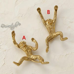 Tirador de armario Monkey de latón macizo: Tirador moderno para cómoda, herrajes para armarios, decoración de muebles.