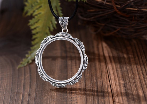 925 Silver 35mm Pendant Blank Thai Sterling Silver Pendant Blank Antique Style Thai Sterling Silver 925 Round Cabochon Pendant Setting 81 Etsy