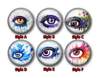 Eyes Glass Cabochon, Handmade Photo Glass Cabochon, Round Cabochons, Cabs Cabochons, Image Glass Cabochon, Glascabochons, Dom-Cabochons, Dome Cabochons